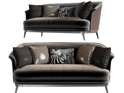 新古典布艺双人沙发3d模型 新古典布艺双人沙发