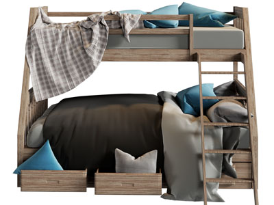 北欧实木上下床