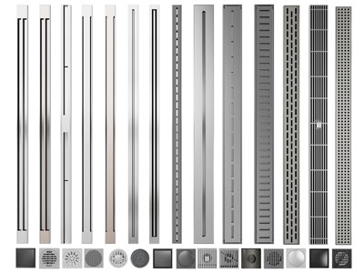 现代长方形地漏、排水口3d模型 现代长方形地漏、排水口