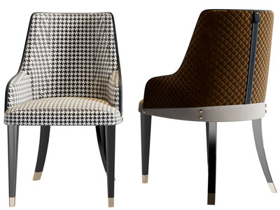 新古典千鸟格图案的休闲椅子、餐椅