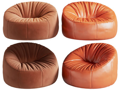 现代橘黄色懒人沙发