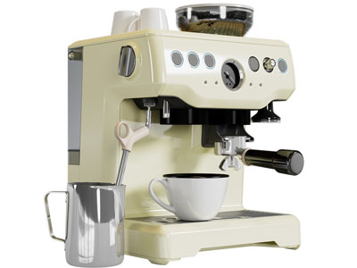 现代咖啡机、打奶缸