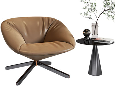 现代休闲椅子、边几