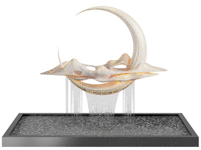 新中式水景瀑布雕塑雕刻3d模型 新中式水景瀑布雕塑雕刻