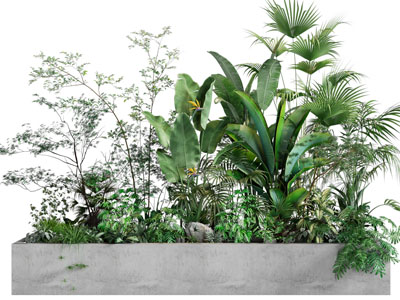 现代水泥花坛花草植物景观园艺小品