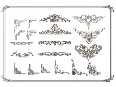 现代雕花、石膏线