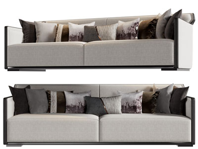 新中式双人沙发3d模型 新中式双人沙发