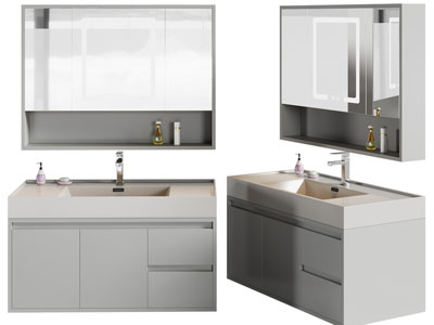 现代洗手台、镜子