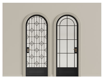 法式拱形单扇平开门