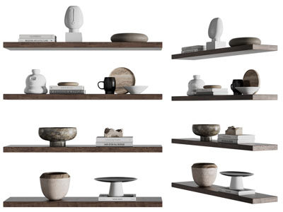 侘寂风隔板装饰品摆件组合