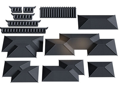 新中式屋檐建筑构件