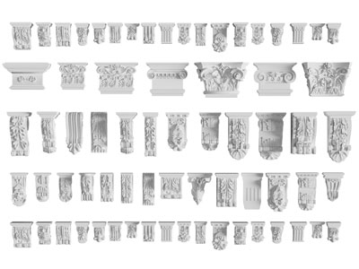 欧式雕花柱托、柱头梁托3d模型 欧式雕花柱托、柱头梁托