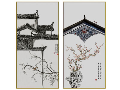 新中式建筑装饰挂画3d模型 新中式建筑装饰挂画