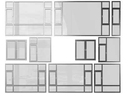 现代玻璃平开窗户