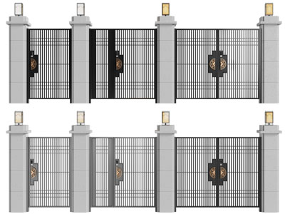 新中式铁艺单扇、双扇和子母大门