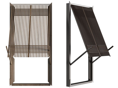 新中式实木推拉窗户