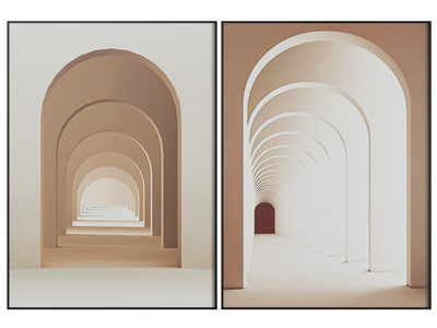 现代建筑空间装饰挂画3d模型 现代建筑空间装饰挂画