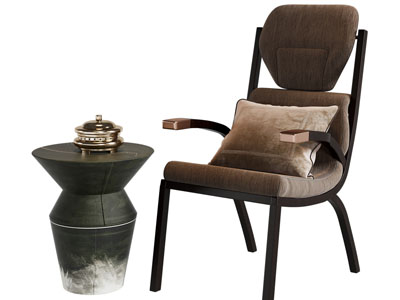 现代休闲椅子、边几