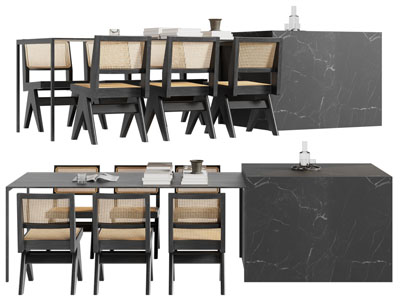 侘寂风吧台餐桌椅组合