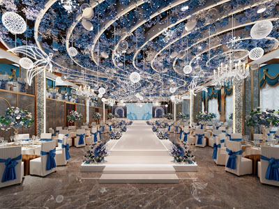 现代轻奢酒店婚庆大厅宴客厅