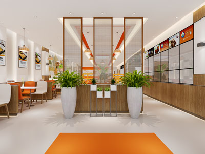 现代饭店餐馆玄关门厅