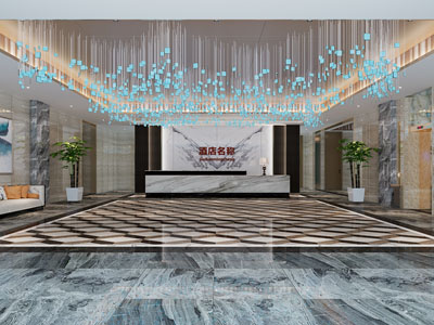 现代酒店大堂前台接待