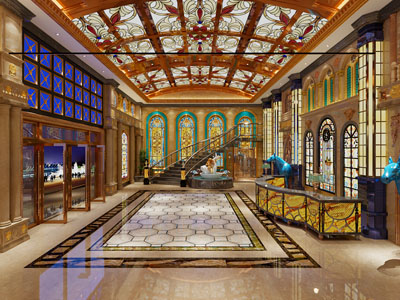 欧式酒店大堂前台接待