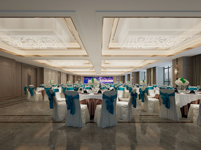 新中式酒店婚庆大厅宴客厅