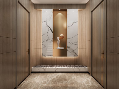 现代酒店过道景观园艺小品