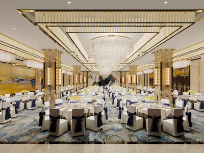 新中式酒店婚庆大厅宴客厅