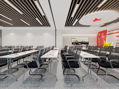 现代党建活动室、会议厅3d模型 现代党建活动室、会议厅