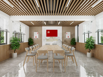 现代党建活动室、会议室3d模型 现代党建活动室、会议室