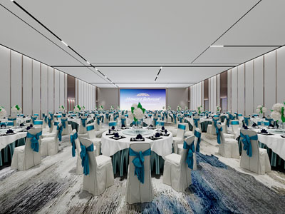 现代酒店婚庆大厅宴客厅