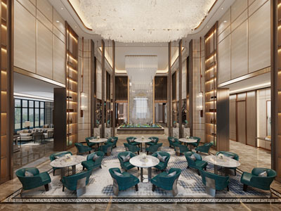 新中式售楼处大堂前台接待