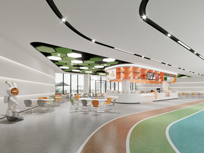 现代食堂、自助餐就餐区