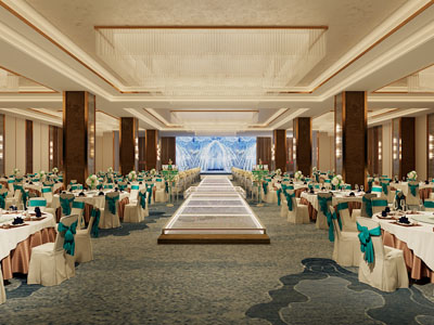 新中式婚庆大厅宴客厅、就餐区