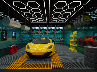 工业风loft汽车美容维修4S店