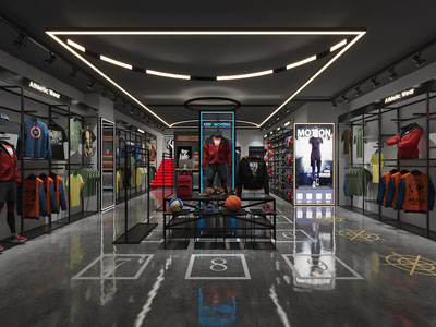 工业风loft运动服装专卖店
