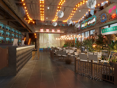 工业风loft主题饭店餐厅