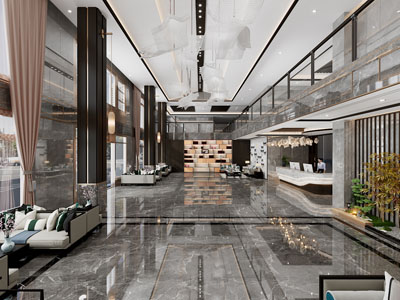 现代大堂前台接待