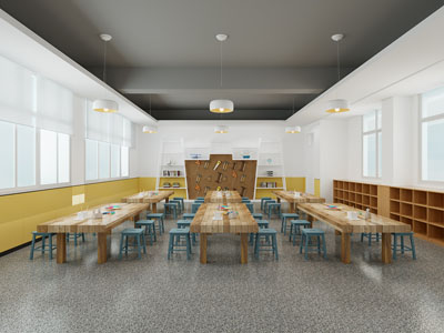 现代幼儿园教室、手工坊