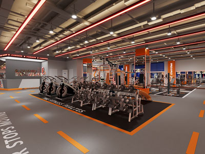 工业风loft健身房
