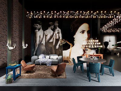 工业风loft客厅餐厅