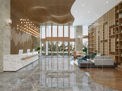 现代大堂前台接待