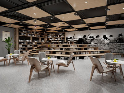 现代图书馆、阅览室、书吧