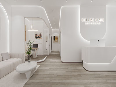 现代轻奢美容院前台接待区