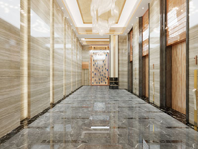 现代酒店大堂电梯厅