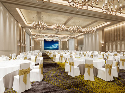 现代酒店婚庆大厅宴客厅就餐区