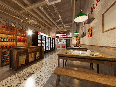 工业风loft怀旧饭店餐馆