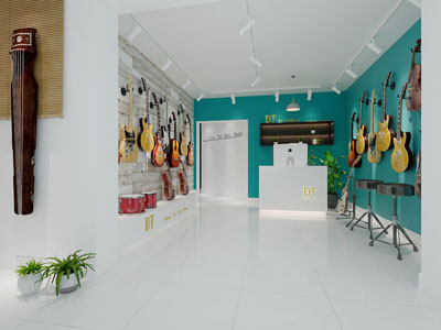 现代吉他乐器专卖店3d模型 现代吉他乐器专卖店